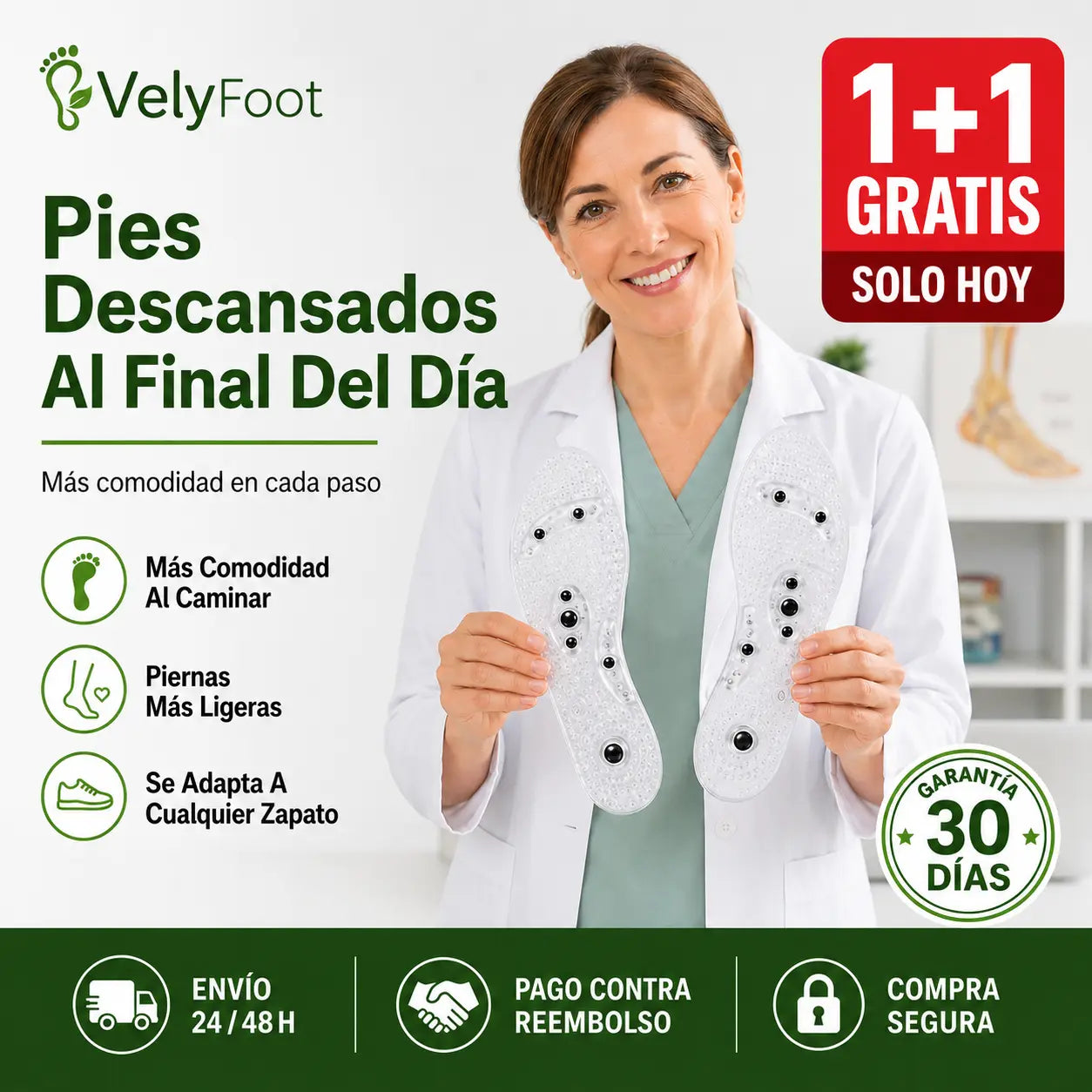 Soluciona tus piernas cansadas o hinchadas y alivia el dolor de rodilla, caderas y articulaciones con VelyFoot Flow™