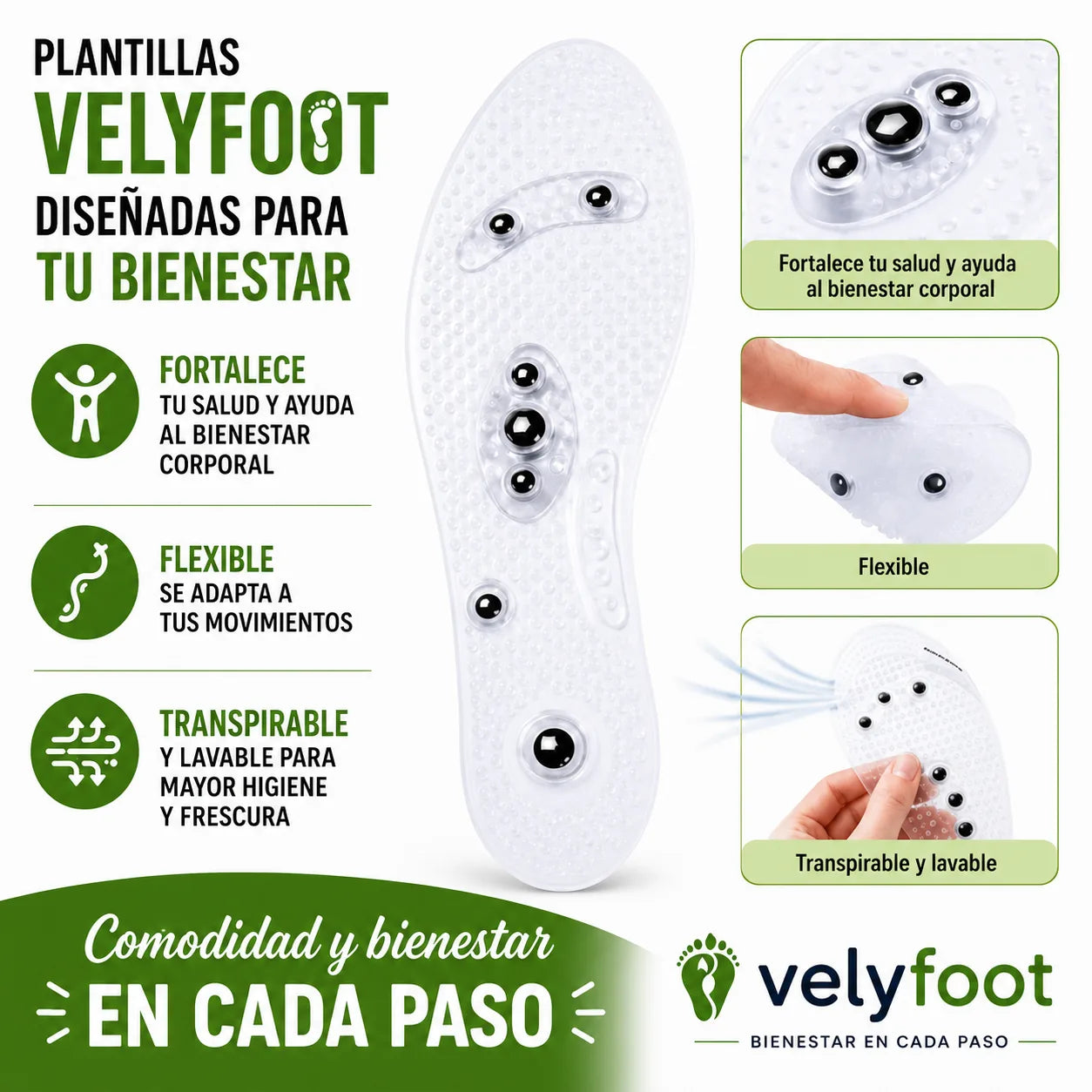 Soluciona tus piernas cansadas o hinchadas y alivia el dolor de rodilla, caderas y articulaciones con VelyFoot Flow™